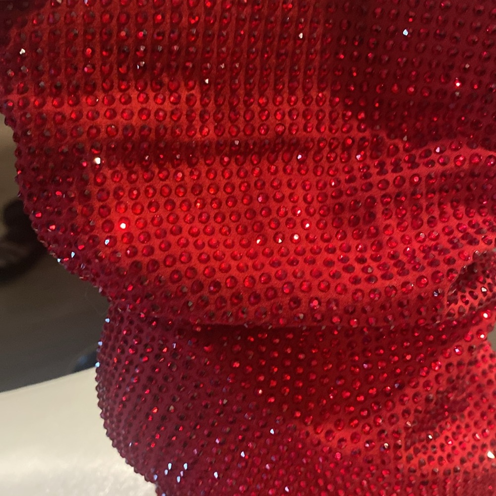 Nine West Red Ruby Slouch Bootie 6 Dazzling! Embe… - image 7